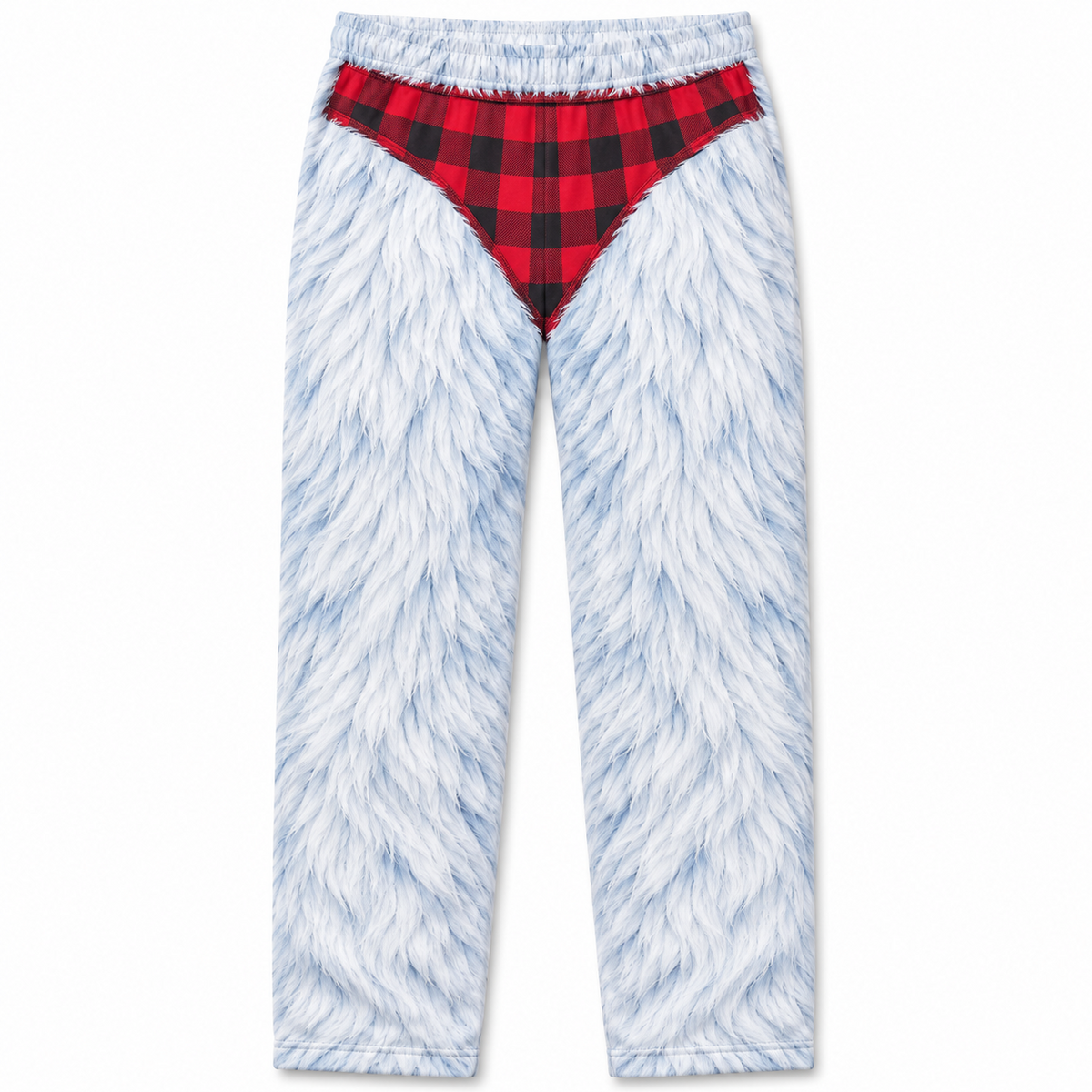 Mens Novelty Christmas Pajama Pants Faux Fur Print Holiday Loungewear