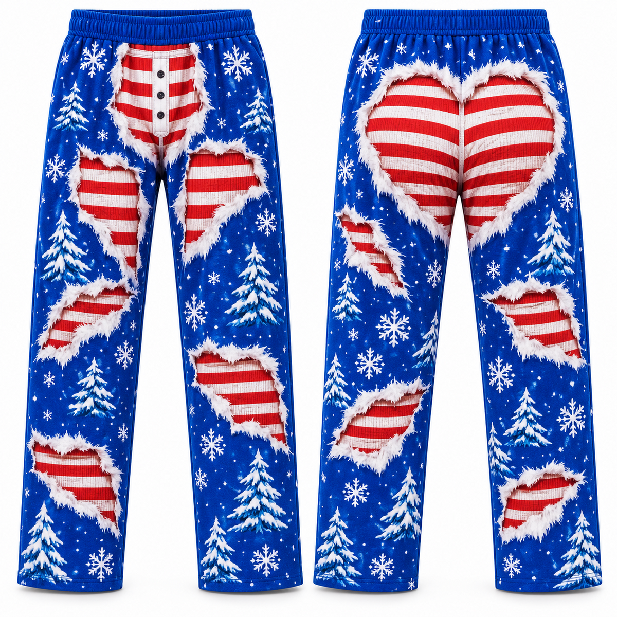 Funny Christmas Pajama Pants Novelty Ripped Graphic Lounge Bottoms
