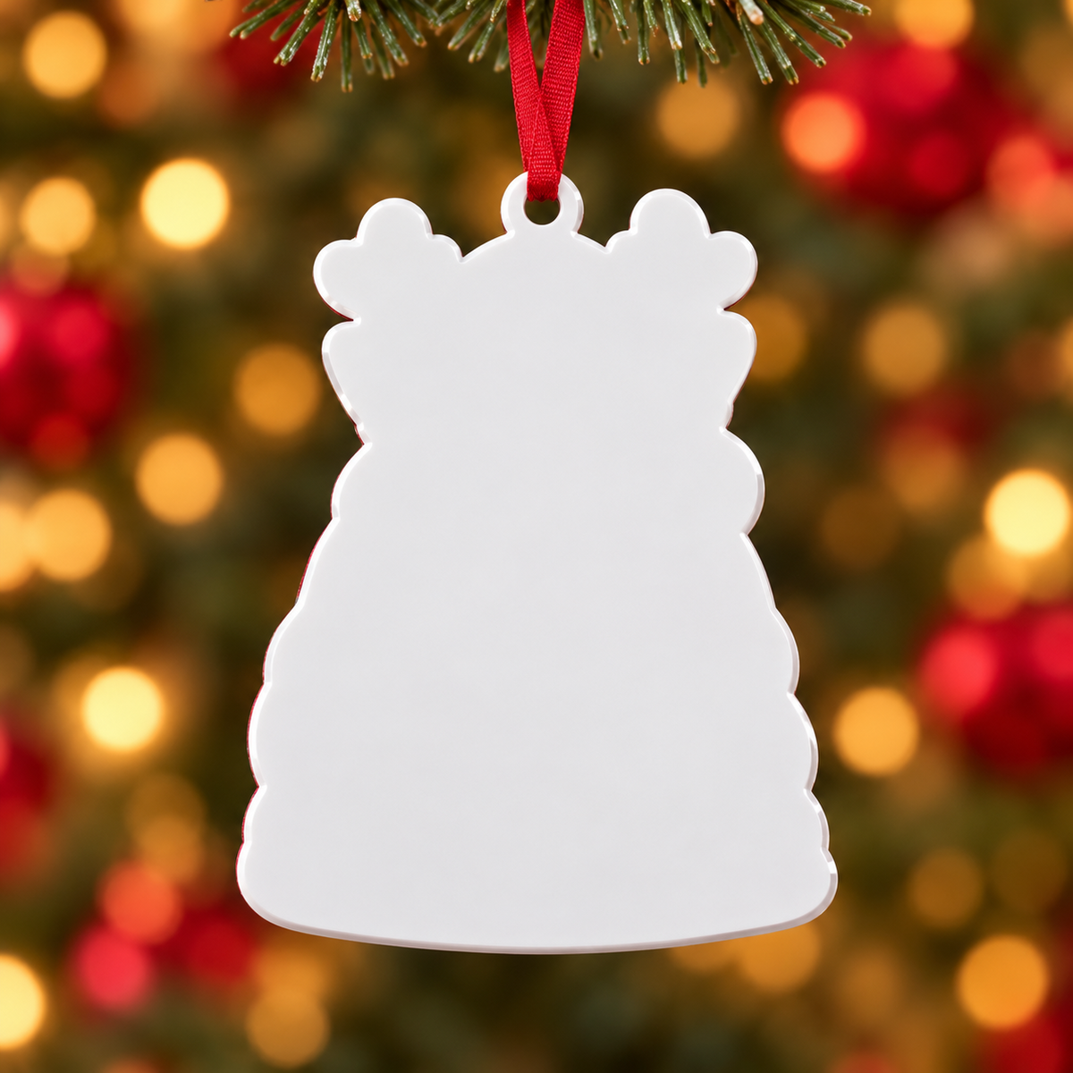 Grumpy French Bulldog in Christmas Blanket Acrylic Holiday Tree Decor - 3D Relief Ornament