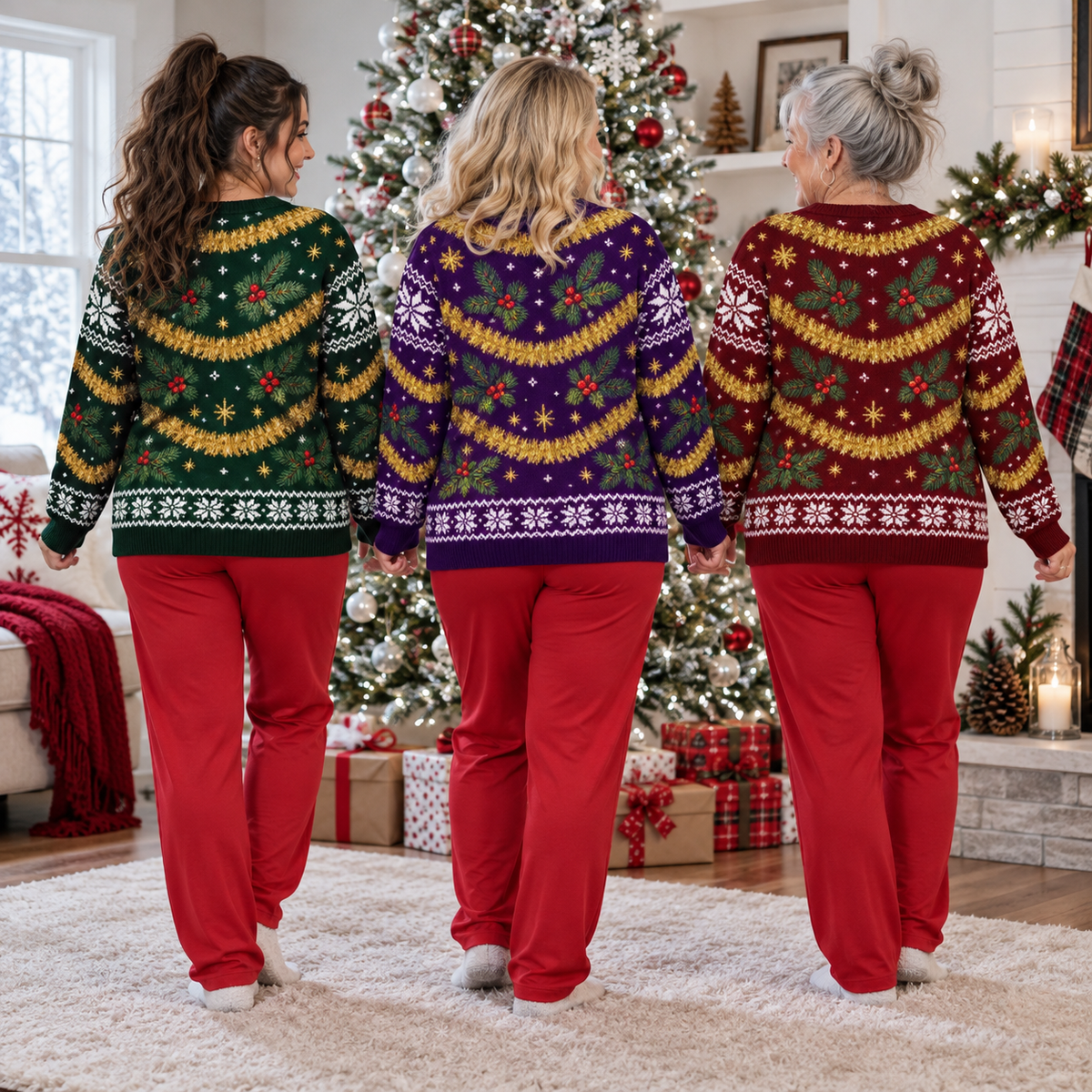 Ugly Christmas Sweatshirt HoHo Hopeless Holiday Graphic Crewneck