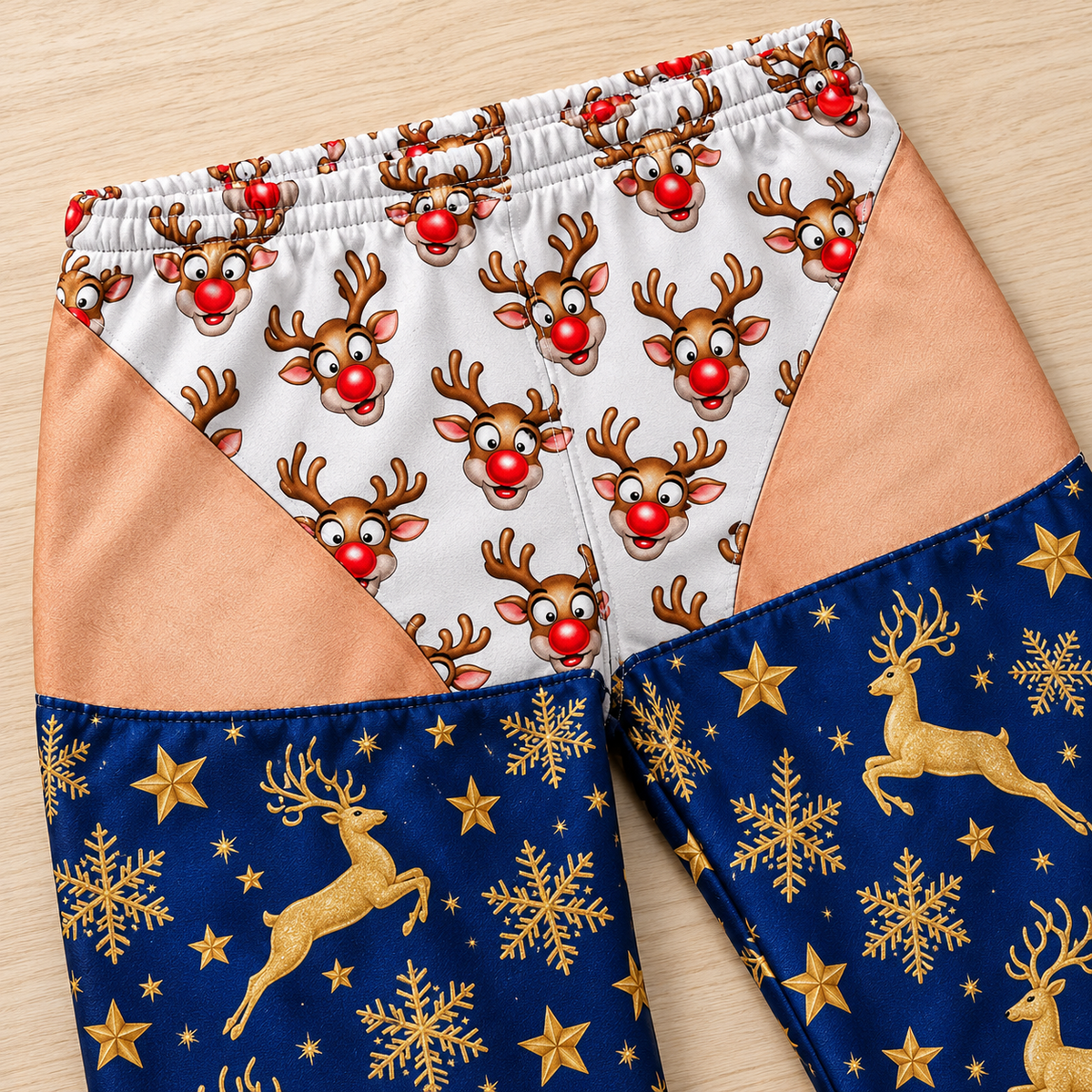 Mens Christmas Gag Pajama Pants Novelty Cutout Illusion Sleepwear