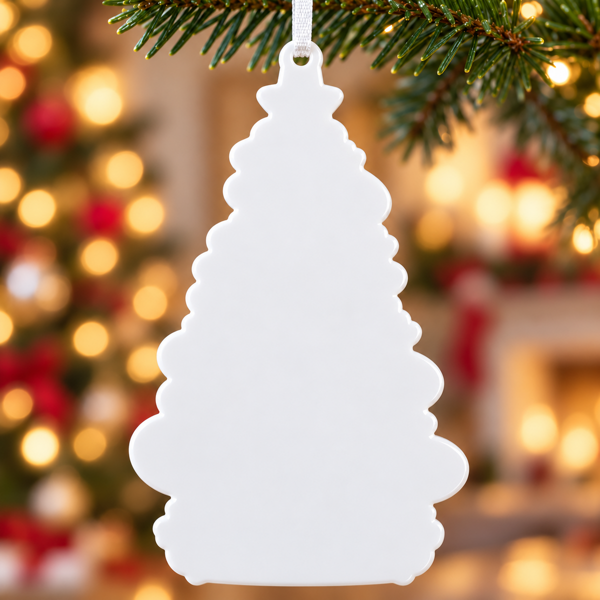 Rainbow Swirl Christmas Tree Acrylic Plaque Holiday Tree Hanging Decor - 3D Relief Ornament