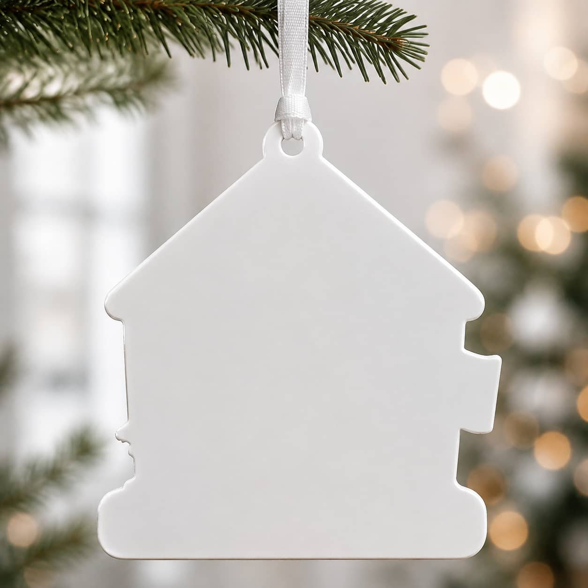 Christmas Gingerbread House Holiday Decor, Raised Detail, Hanging Tree Decoration - 3D Relief Ornament
