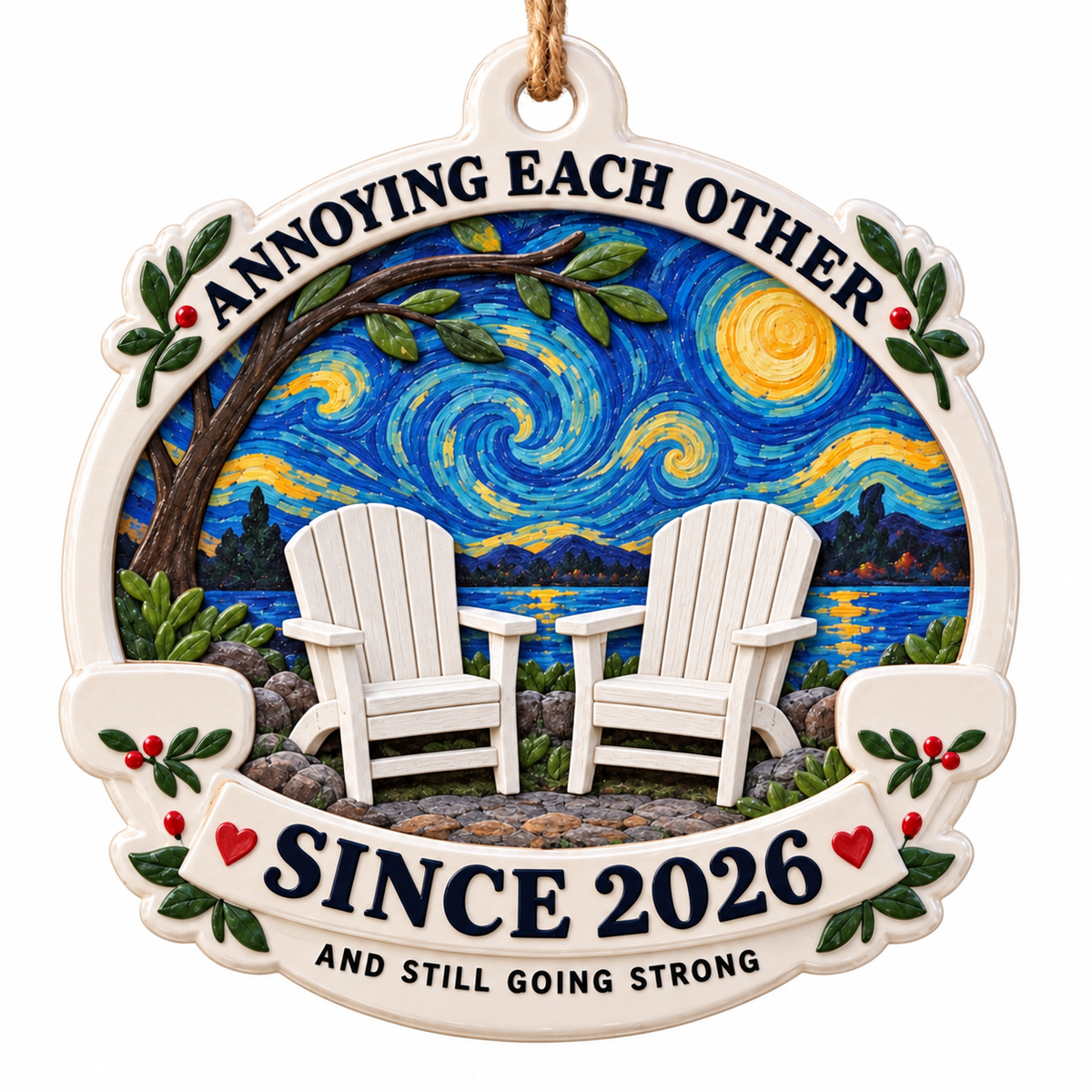 Annoying Each Other Couple Anniversary Hanging Keepsake - 3D Relief Ornament