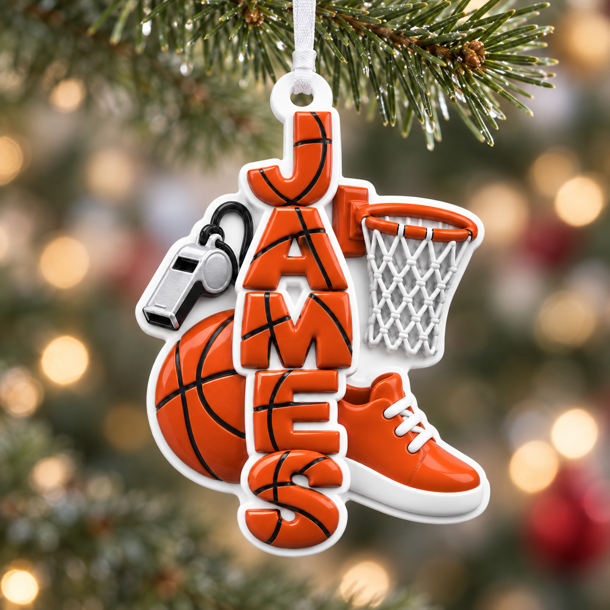 Sports Theme Tree Decoration, Custom Letter For Sport Fan Sport Lover - 3D Relief Ornament