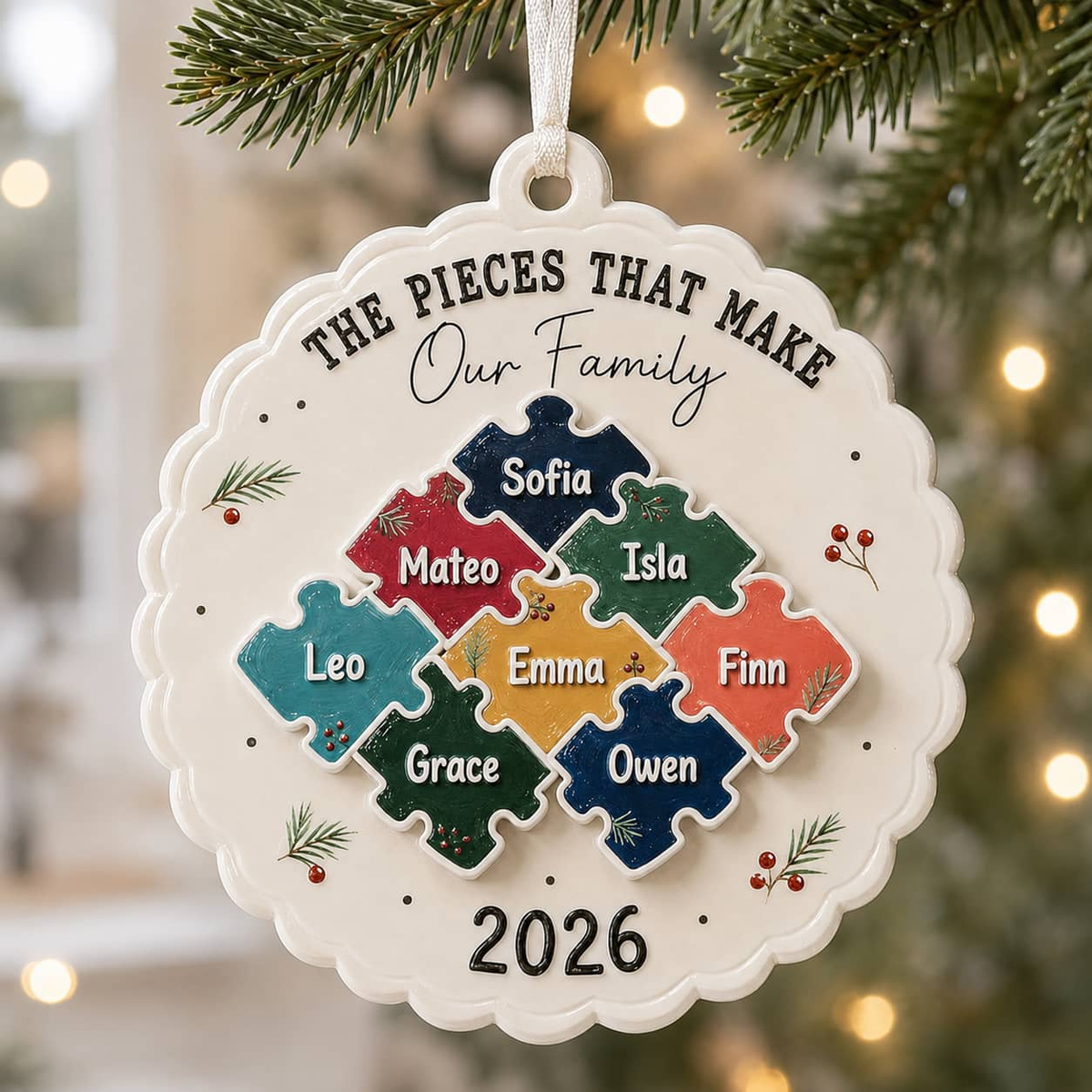 The Pieces That Make Our Family Puzzle -3D Relief Orrnament