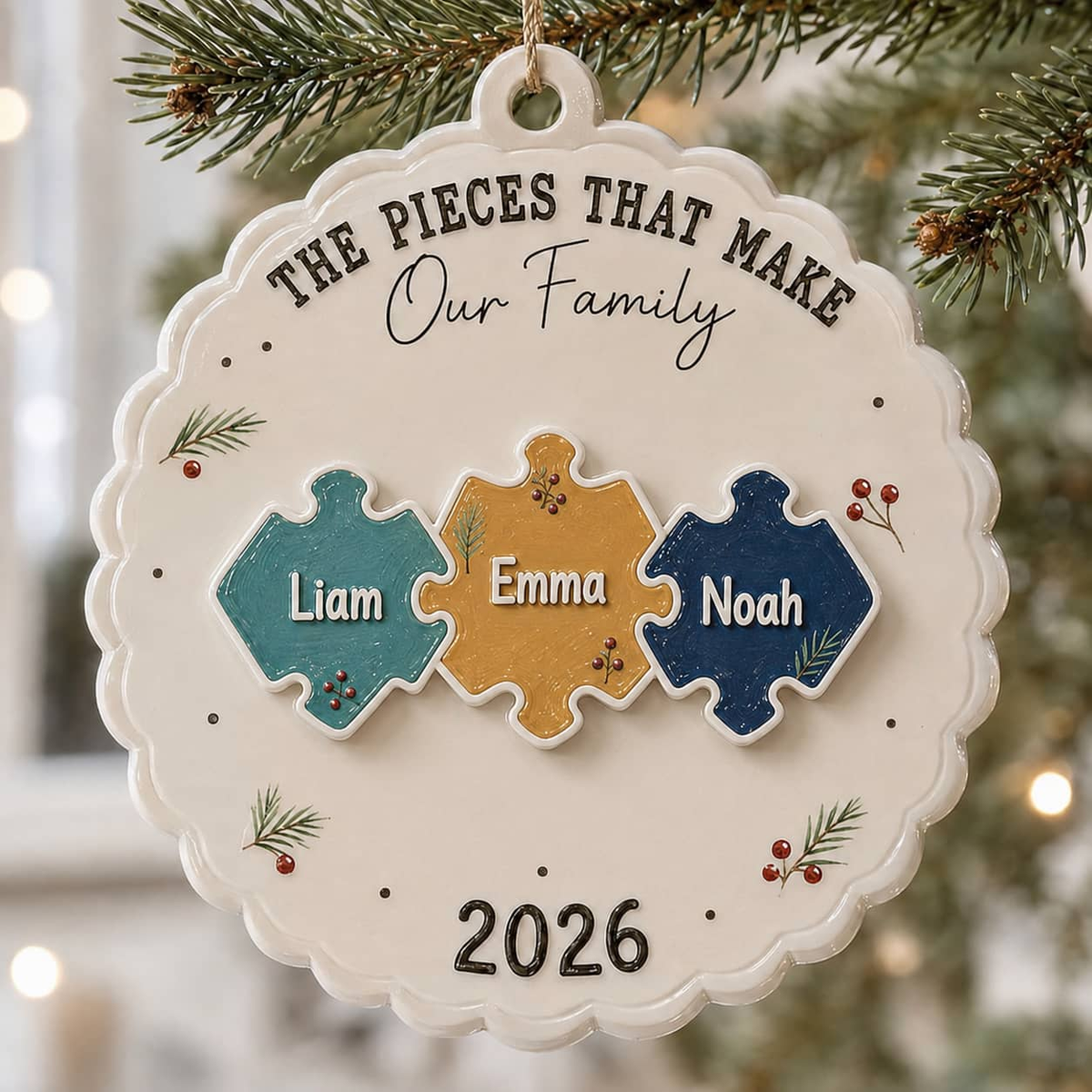 The Pieces That Make Our Family Puzzle -3D Relief Orrnament