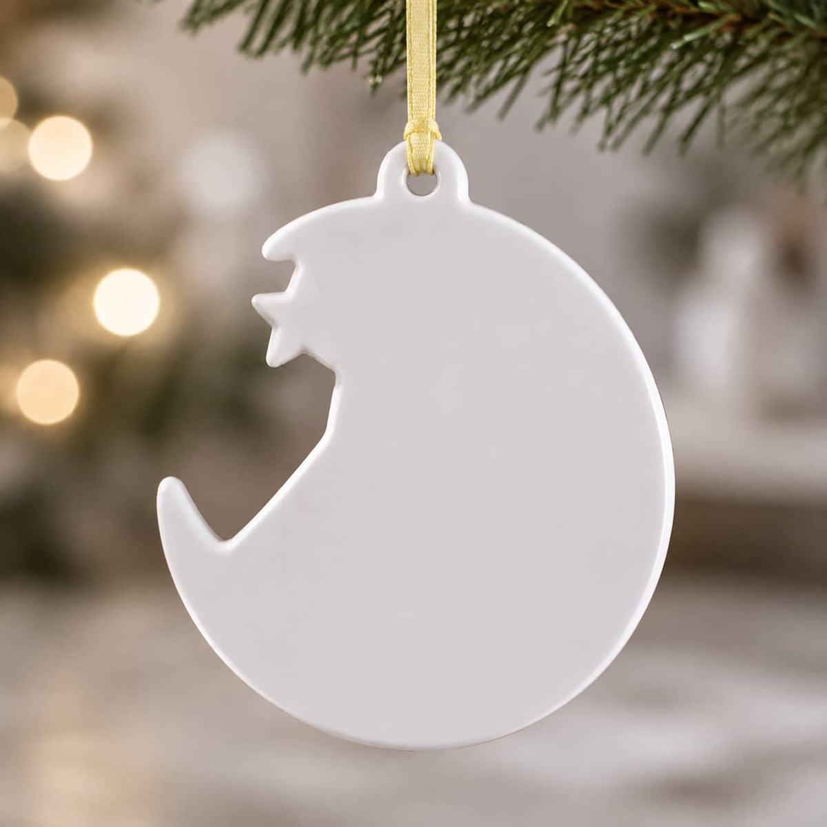 Baby's First Christmas Sleeping Infant on Crescent Moon Holiday Keepsake - 3D Relief Ornament
