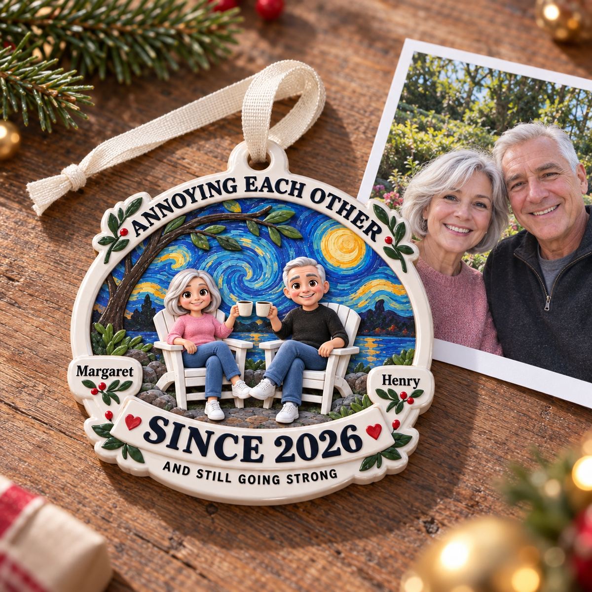 Annoying Each Other Couple Anniversary Hanging Keepsake - 3D Relief Ornament
