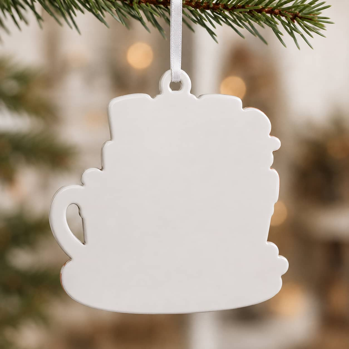 Hot Chocolate Mug Family Marshmallow Christmas Keepsake - 3D Relief Ornament