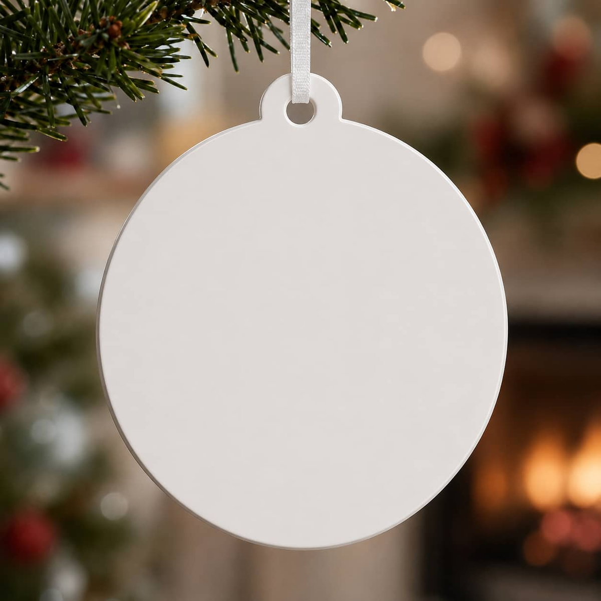 Husband and Dad Family Keepsake, Round White Fist Bump Heart Hands Hanging Decor - 3D Relief Ornament