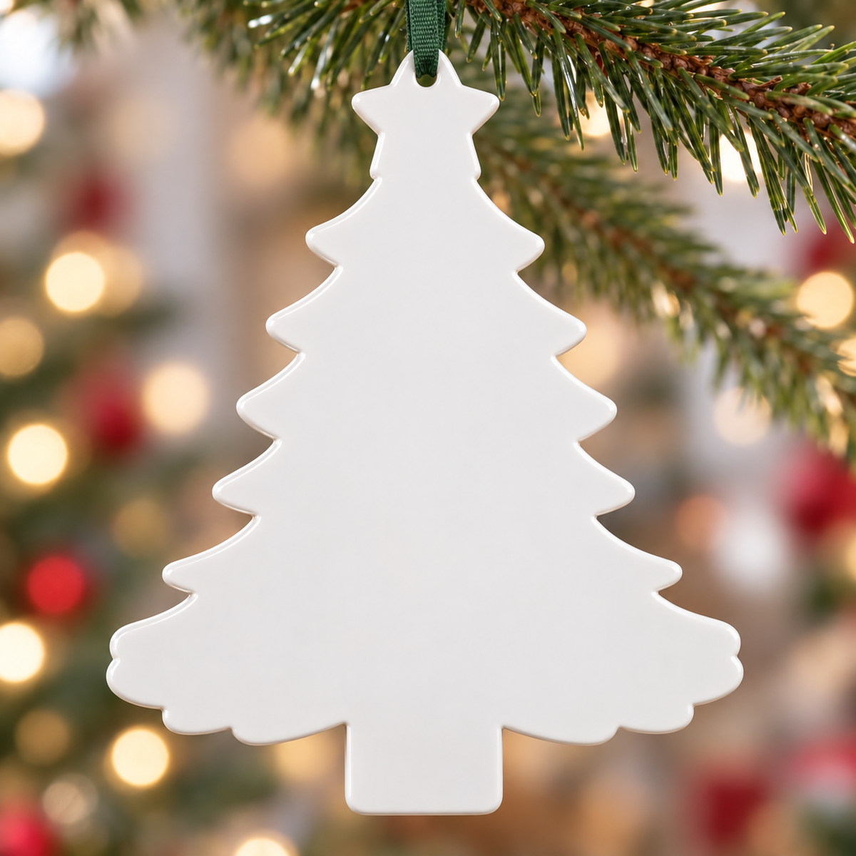 Family Christmas Tree Multicolor Tiered Plaque Hanging Keepsake - 3D Relief Ornament