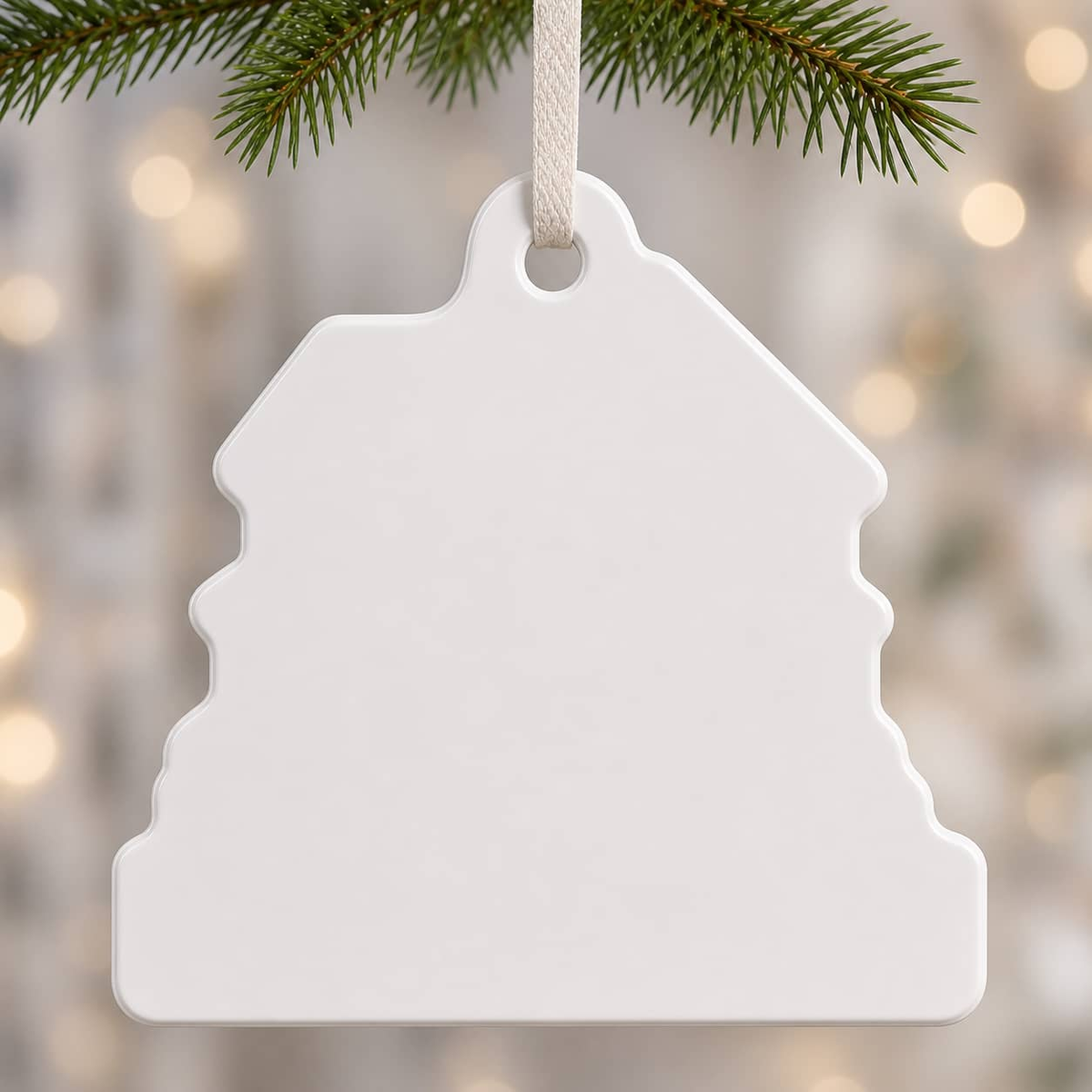 New Home House Shaped Christmas Keepsake Hanging Holiday Decor - 3D Relief Ornament