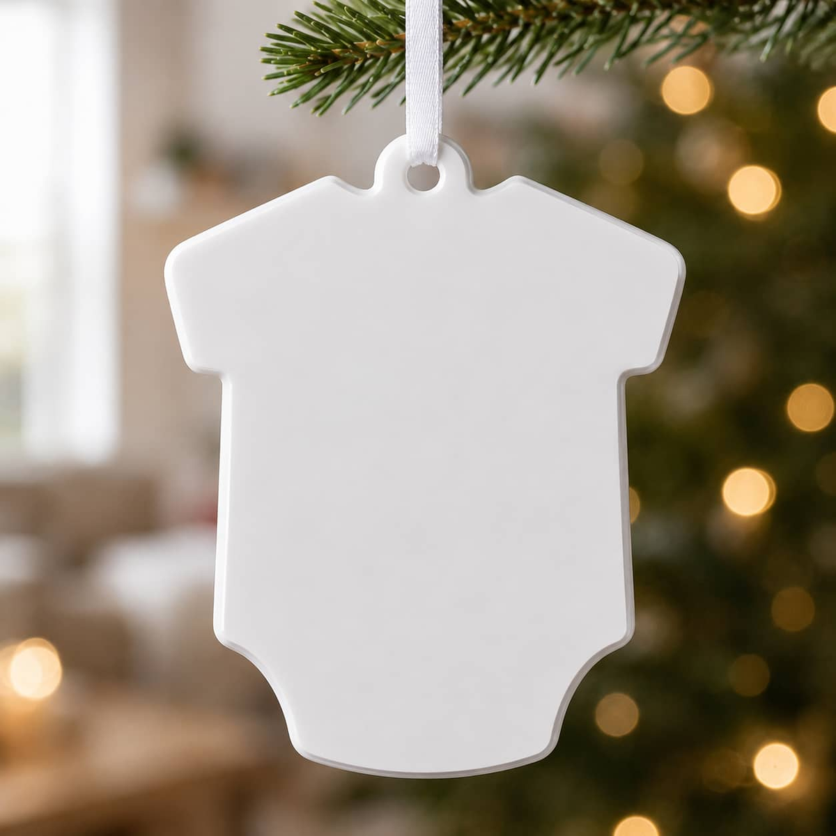 Baby Bodysuit Birth Stats Christmas Keepsake Hanging Holiday Decor - 3D Relief Ornament