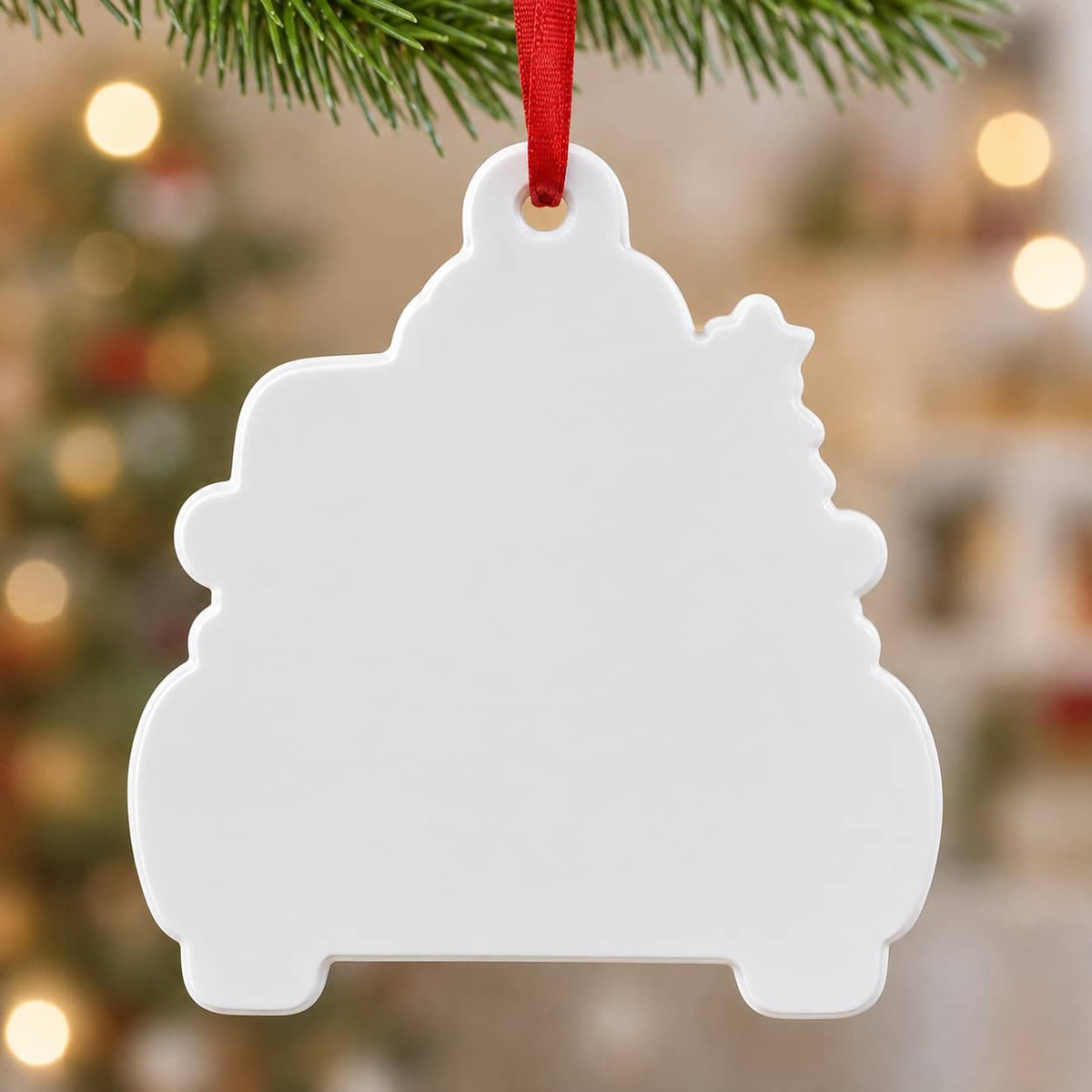 First Christmas 2026 Red Truck Puppy Christmas Tree Decoration, Red 3D Relief Design - 3D Relief Ornament