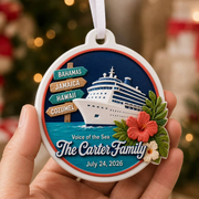 Cruise Ship Tropical Island Vacation Holiday Hanging Keepsake - 3D Relief Ornament