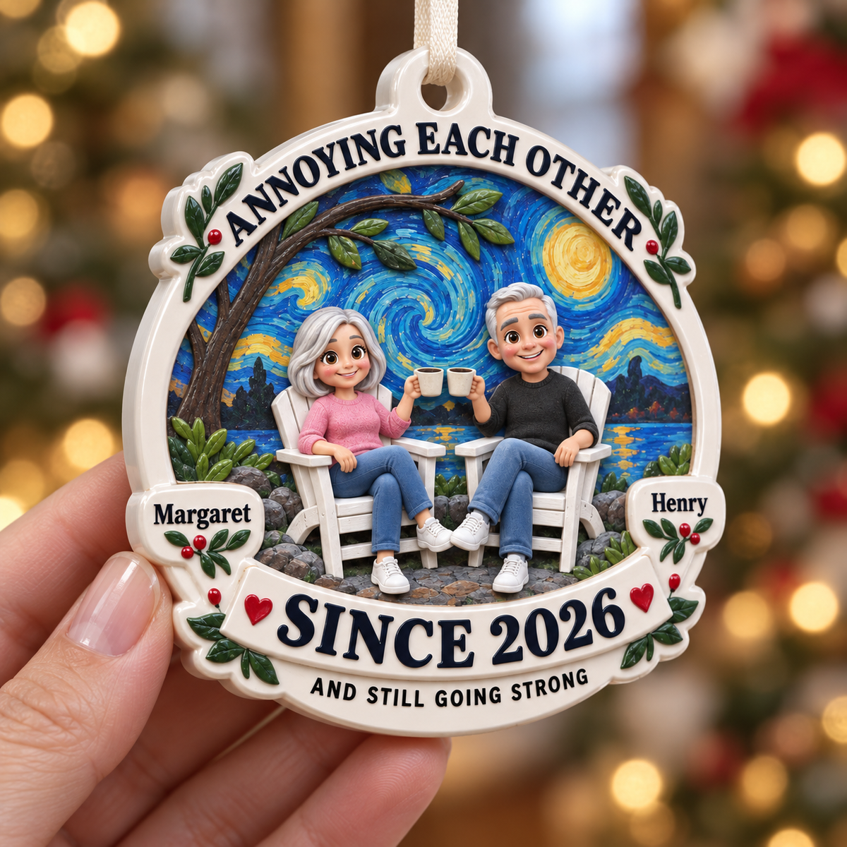 Annoying Each Other Couple Anniversary Hanging Keepsake - 3D Relief Ornament