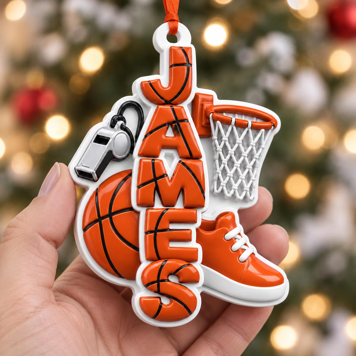 Sports Theme Tree Decoration, Custom Letter For Sport Fan Sport Lover - 3D Relief Ornament