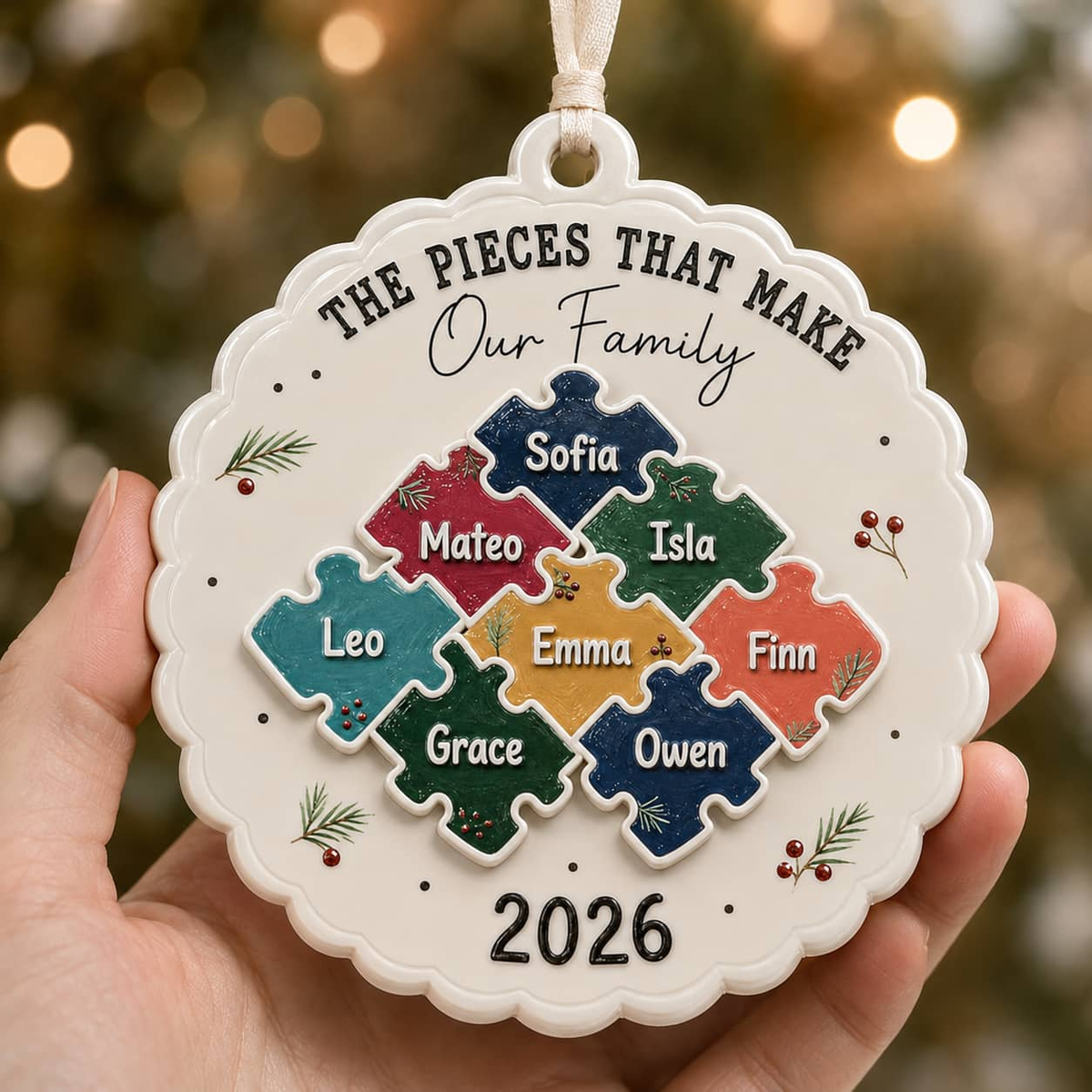 The Pieces That Make Our Family Puzzle -3D Relief Orrnament