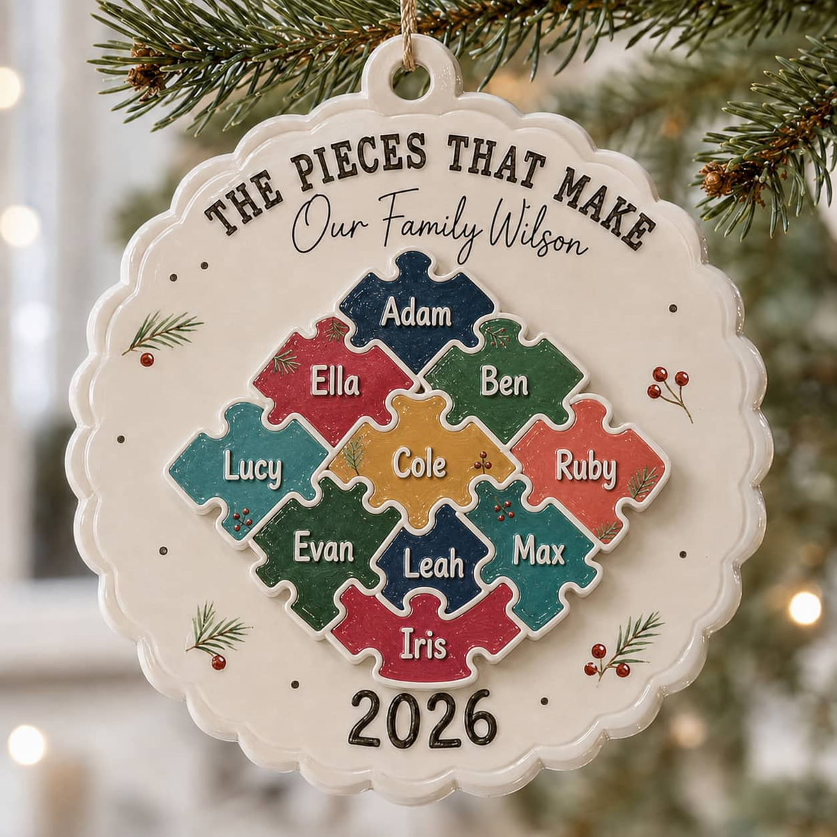The Pieces That Make Our Family Puzzle -3D Relief Orrnament