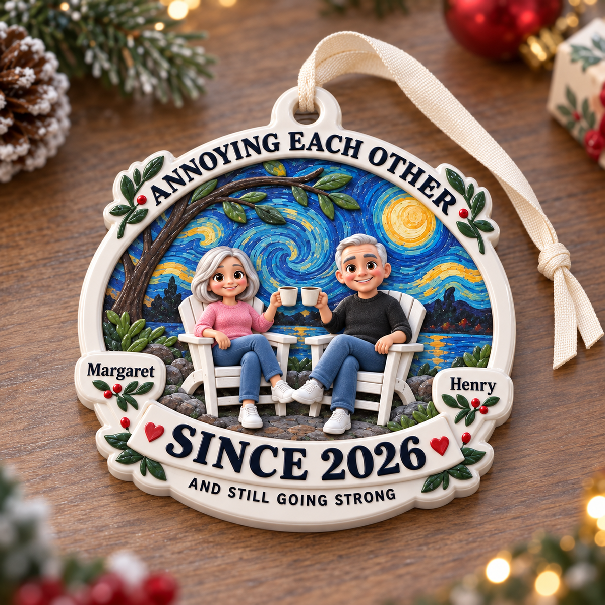 Annoying Each Other Couple Anniversary Hanging Keepsake - 3D Relief Ornament