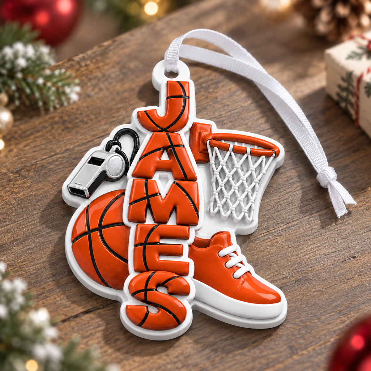Sports Theme Tree Decoration, Custom Letter For Sport Fan Sport Lover - 3D Relief Ornament