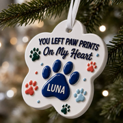 Pet Memorial Keepsake, Paw Shape with Raised Colorful Pads Hanging Decor - 3D Relief Ornament