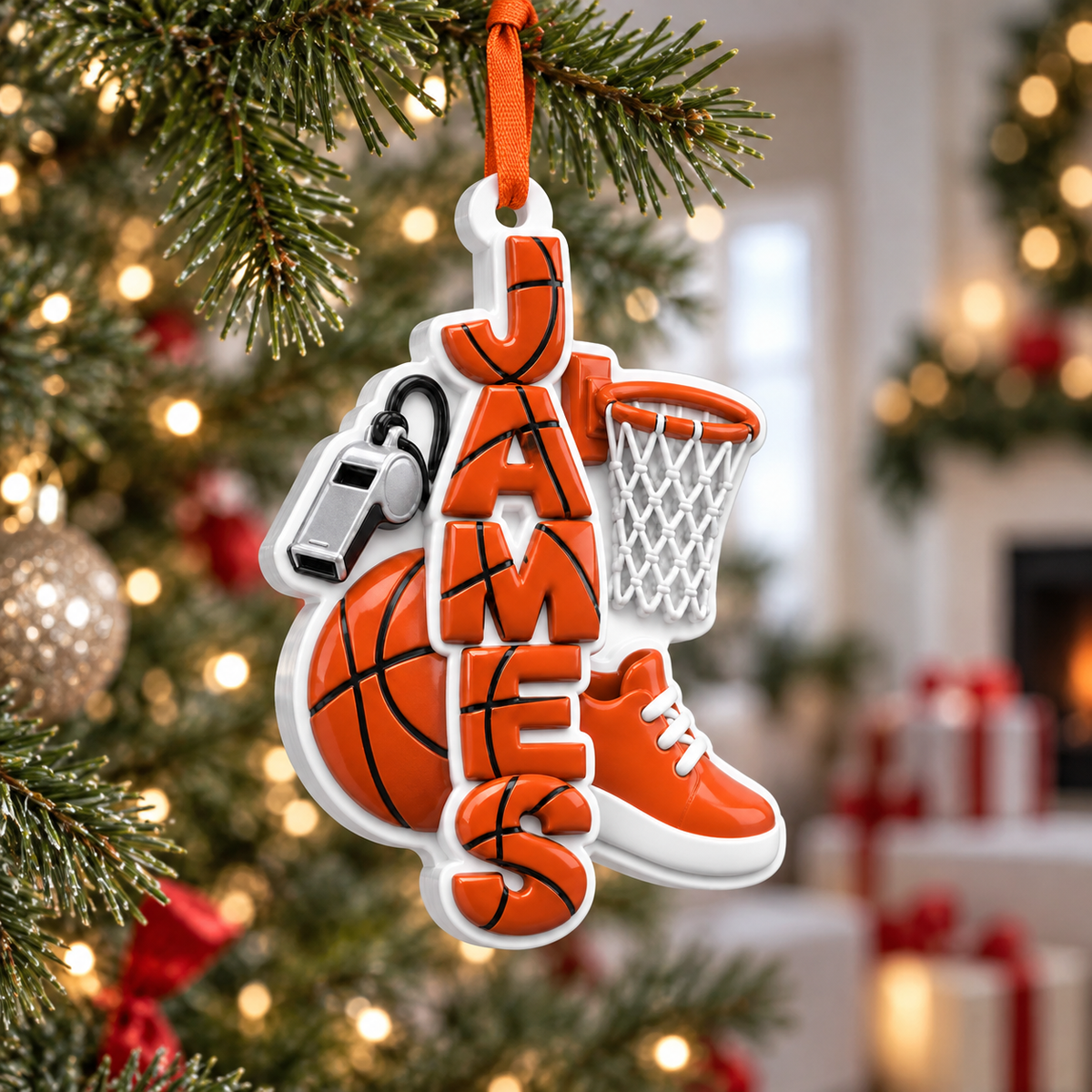 Sports Theme Tree Decoration, Custom Letter For Sport Fan Sport Lover - 3D Relief Ornament