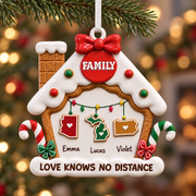Gingerbread House Long Distance Family Christmas Tree Hanging Decor - 3D Relief Ornament